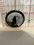 Wolf howling and the full moon Button Pinback
