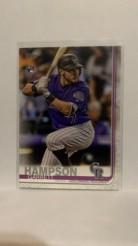 #85 Garrett Hampson Rookie Colorado Rockies 2019 Topps Series 1 Baseball Card