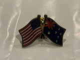 USA New Zealand Friendship Flags Lapel Hat Pin CP