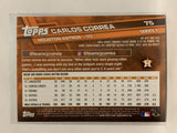 #75 Carlos Correa Houston Astros 2017 Topps Series One Baseball Card