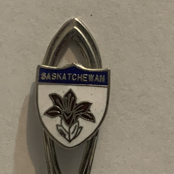 Meadow Lake Saskatchewan Prairie Lily Flower Canada collectable Souvenir Spoon PB
