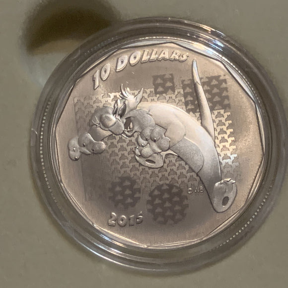 2015 $10 Fine Silver Coin Looney Tunes Suffering Succotash 853/30000 RCM