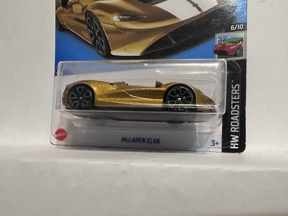 Gold McLaren Elva HW Roadsters 6/10 82/250 HKH40-M7C5 2021 Hot Wheels Diecast Car