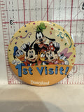 1st Visit Disneyland resort Button Pinback