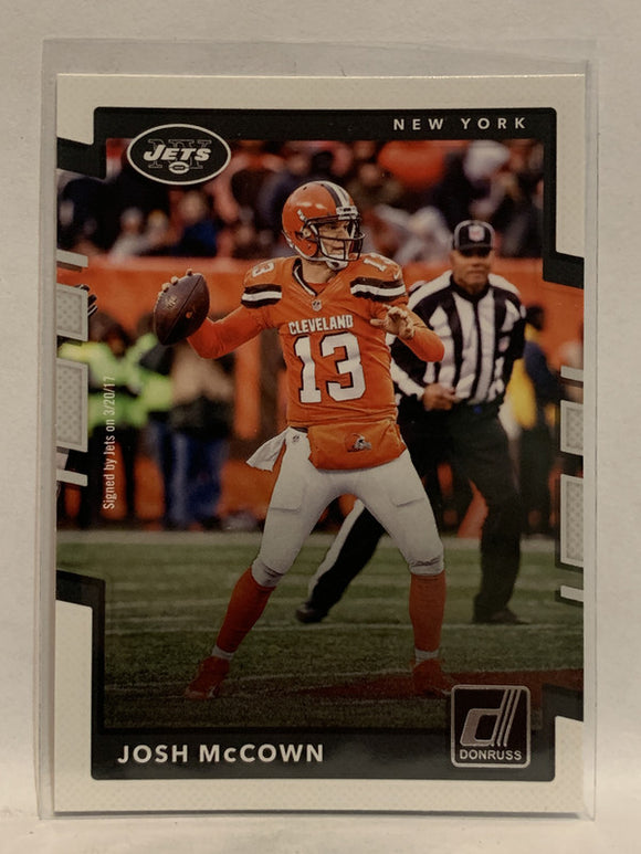 #2 Josh McCown New york Jets 2017 Donruss Football Card