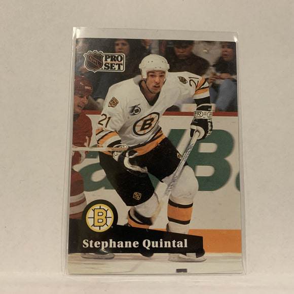 #350 Stephane Quintal Boston Bruins   1991-92 Pro Set Hockey  Card A1Y