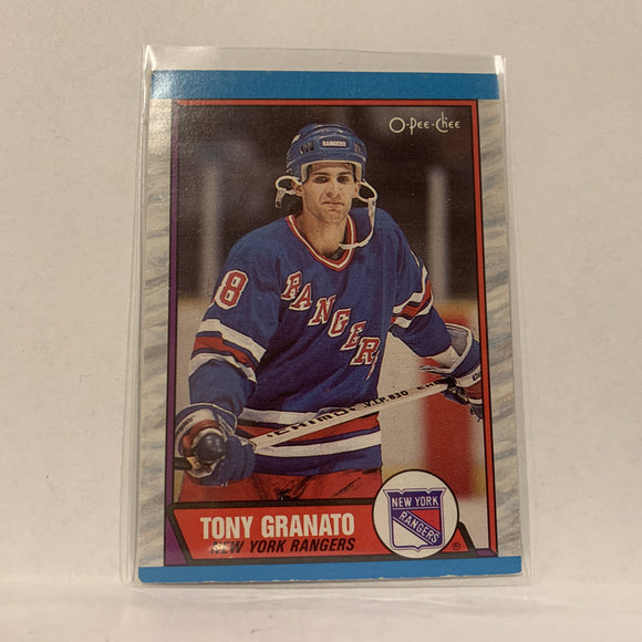 #161 Tony Granato New York Rangers   1989-90 O-Pee-Chee Hockey  Card A1Y