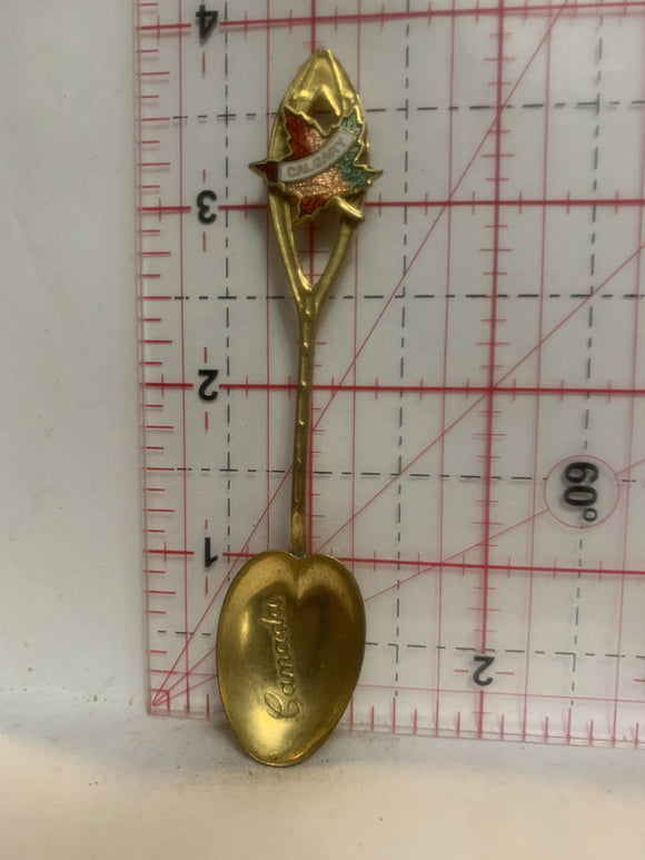 Calgary Alberta Canada Maple Leaf Souvenir Spoon