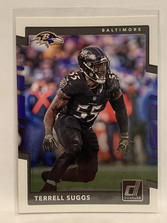 #43 Terrell Suggs Baltimore Ravens 2017 Donruss Football Card