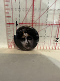 Goth angel girl cartoon Button Pinback