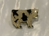 Black & White Diary Cow Holstein Lapel Hat Pin CR