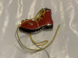Red Shoe Yellow Laces Lapel Hat Pin CR