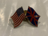 USA Great Britain Friendship Flags Lapel Hat Pin CR