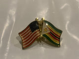 USA Zimbabwae Friendship Flags Lapel Hat Pin CR