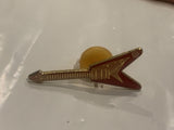 Red Guitar  Lapel Hat Pin CR