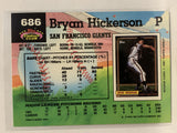 #686 Bryan Hickerson San Francisco Giants 1992 Topps Stadium Club Baseball Card