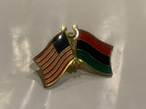 USA Pan Africian Friendship Flags Lapel Hat Pin CR