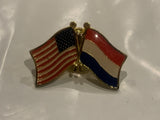 USA Netherlands Friendship Flag Lapel Hat Pin CR