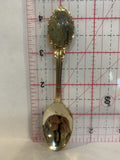Wes Vor WJ 1936 1981 Green Rock Gemstone Souvenir Spoon