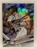 #321 Dustin Pedroia League Leaders Rainbow Boston Red Sox 2017 Topps Series One Baseball Card