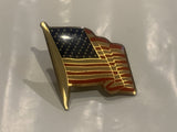 Waving USA American Flag Lapel Hat Pin CS