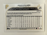 #153 Max Kranick Rookie Pittsburgh Pirates 2022 Topps Opening Day Baseball Card