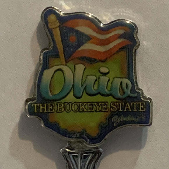 Ohio The Buckeye State Flag collectable Souvenir Spoon PD