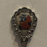 West Virginia Cardinal Bird Flowers collectable Souvenir Spoon PD