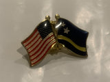 USA Curacao Friendship Flags Lapel Hat Pin CS