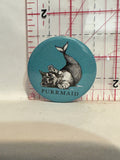 Purrmaid Kitten Mermaid Button Pinback