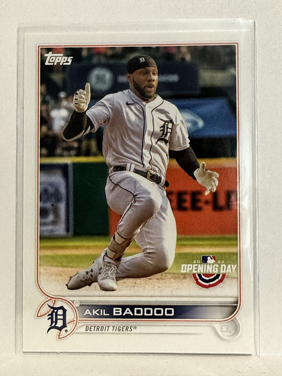 #188 Akil Baddoo Detroit Tigers 2022 Topps Opening Day Baseball Card