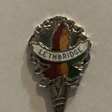 Lethbridge Alberta Canada Maple Leaf collectable Souvenir Spoon PD