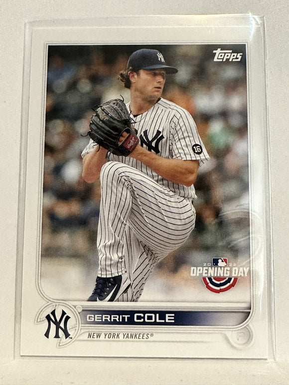 #101 Gerrit Cole   New York Yankees 2022 Topps Opening Day Baseball Card