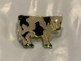 Black & White Diary Cow Holstein Lapel Hat Pin CT