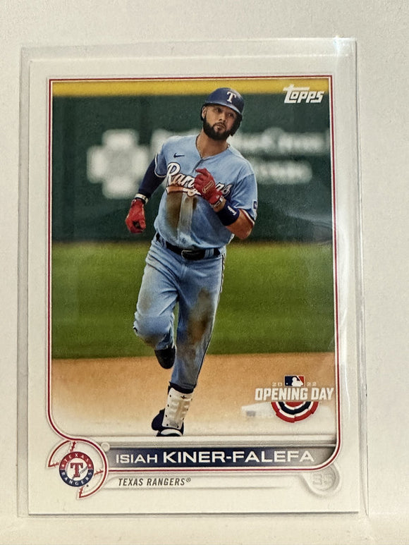#203 Isiah Kiner-Falefa Texas Rangers 2022 Topps Opening Day Baseball Card