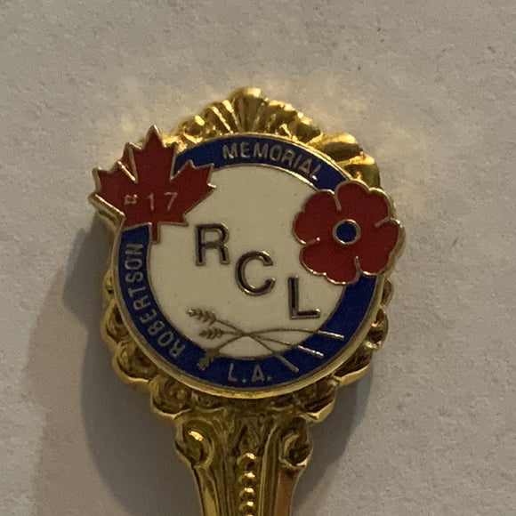 L.A. Robertson Memorial RCL #17 Red Poppy collectable Souvenir Spoon PE
