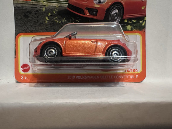 Orange 2019 Volkswagen Beetle Convertible 14/100 HFR73 2021 Matchbox Diecast Car