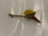 Red Guitar  Lapel Hat Pin CT
