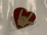 I Love You Hand Signal Heart Lapel Hat Pin CT