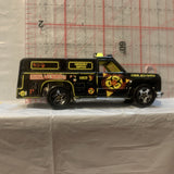 Black Biohazard Removel Truck Hot Wheels Loose Diecast Car 1/64 HK