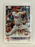 #61 Zack Wheeler Philadelphia Phillies 2022 Topps Opening Day Baseball Card