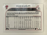 #61 Zack Wheeler Philadelphia Phillies 2022 Topps Opening Day Baseball Card