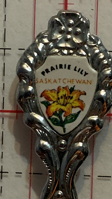 Saskatchewan Prairie Lily Flower  Chrome Souvenir Spoon