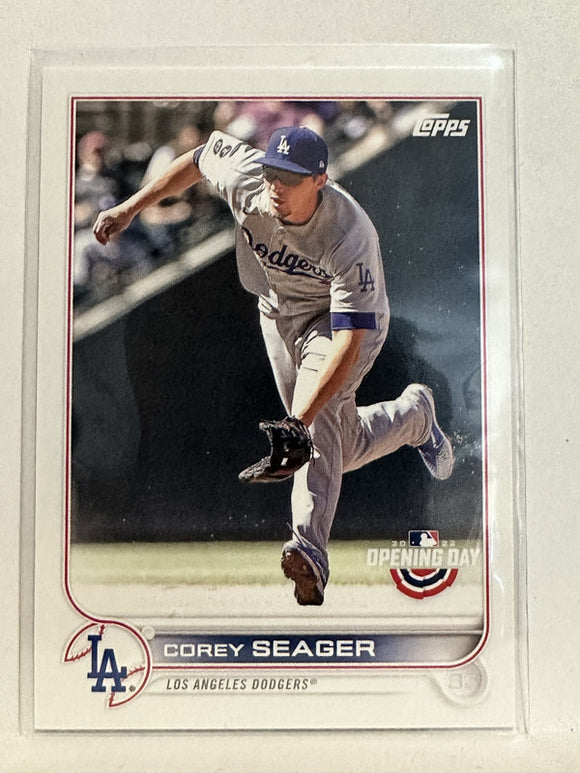#75 Corey Seager Los Angeles Dodgers 2022 Topps Opening Day Baseball Card
