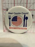 Meal Counts count USDA Child Nutrition Button Pinback