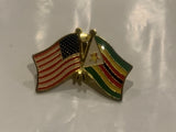 USA Zimbabwae Friendship Flags Lapel Hat Pin CT