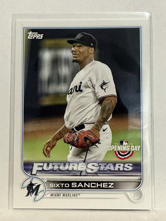 #186 Sixto Sanchez Miami Marlins 2022 Topps Opening Day Baseball Card