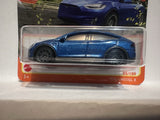 Blue Tesla Model X 53/100 HFR30 2021 Matchbox Diecast Car