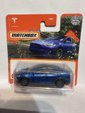 Blue Tesla Model X 53/100 HFR30 2021 Matchbox Diecast Car
