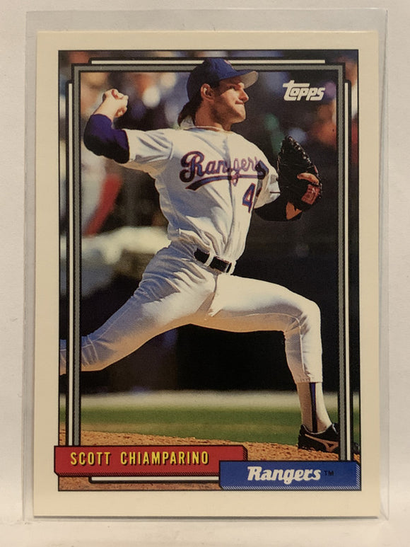#277 Scott Chiamparino Texas Rangers 1992 Topps Baseball Card